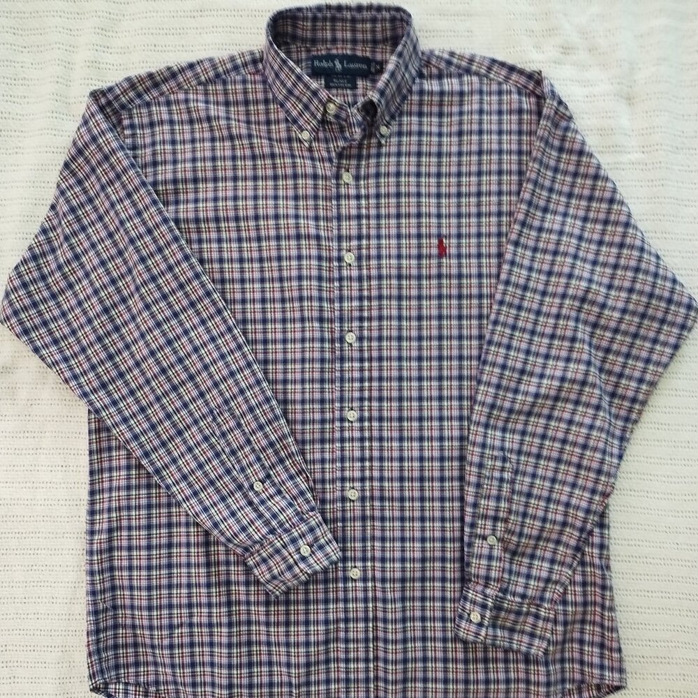 Ralph Lauren Blake Men's Long Sleeve Button-Up Shirt - PLAID - MED (VGC)